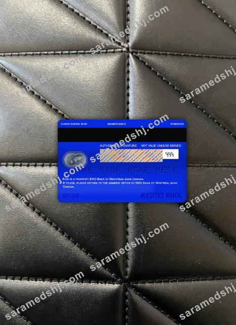 Canada BMO bank of montreal bank master debit card photolook back